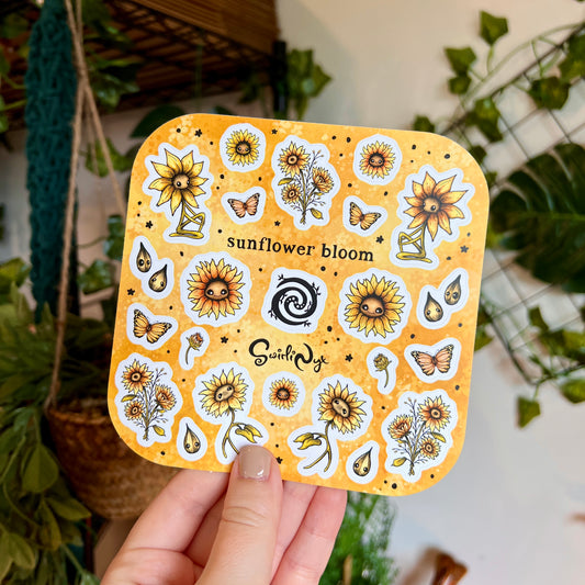 Yellow Sunflower Bloom Sticker Sheet