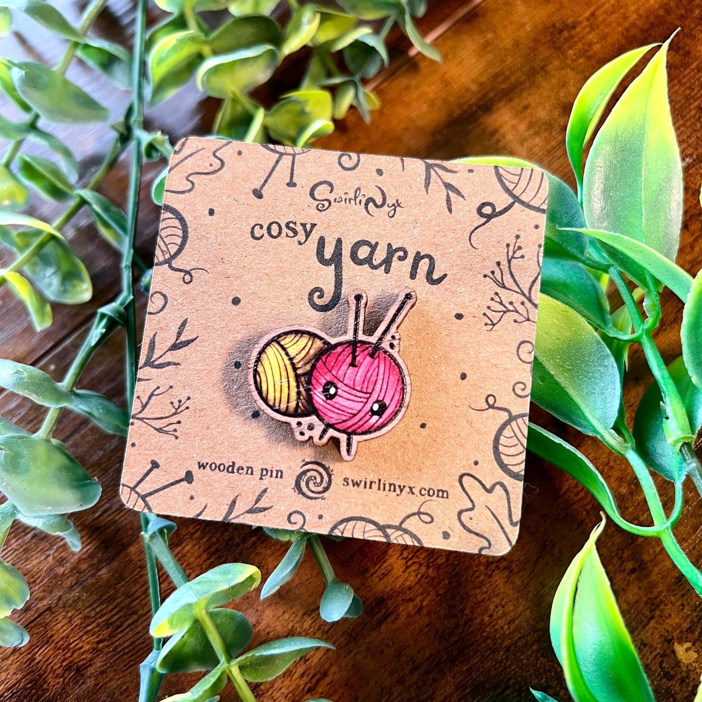Cosy Yarn Wooden Pin