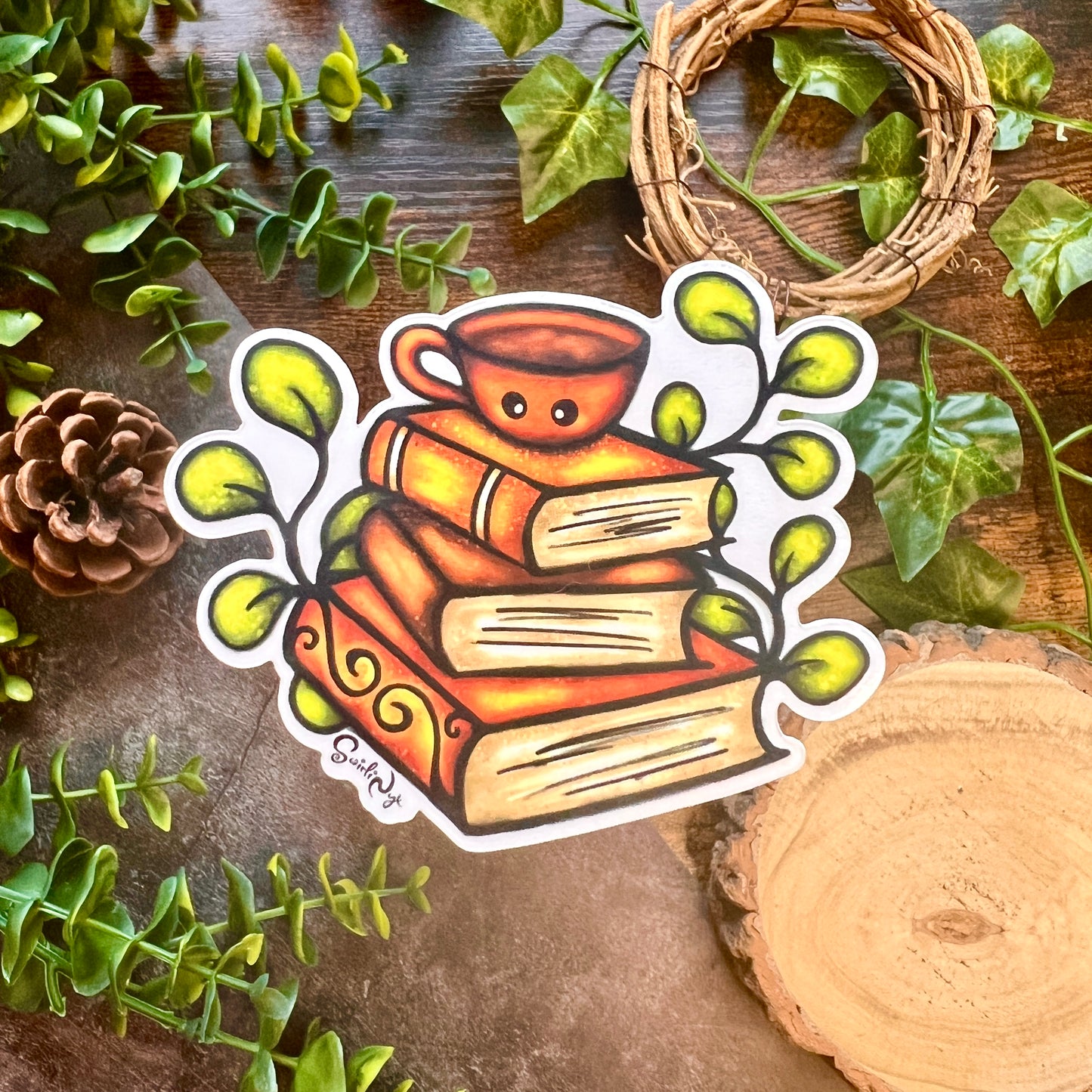 Book Stack Clear Sticker