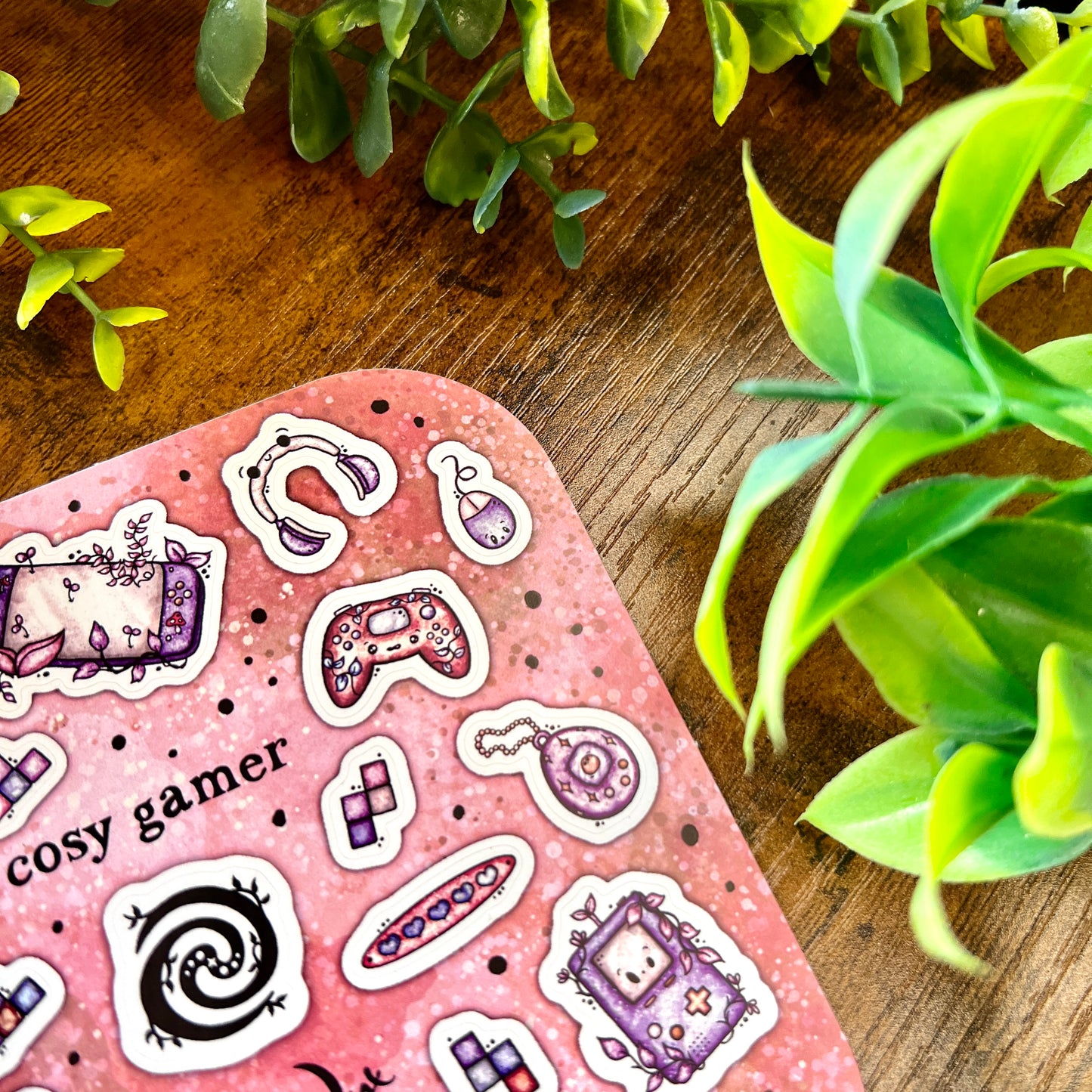 Pink Cosy Gamer Sticker Sheet