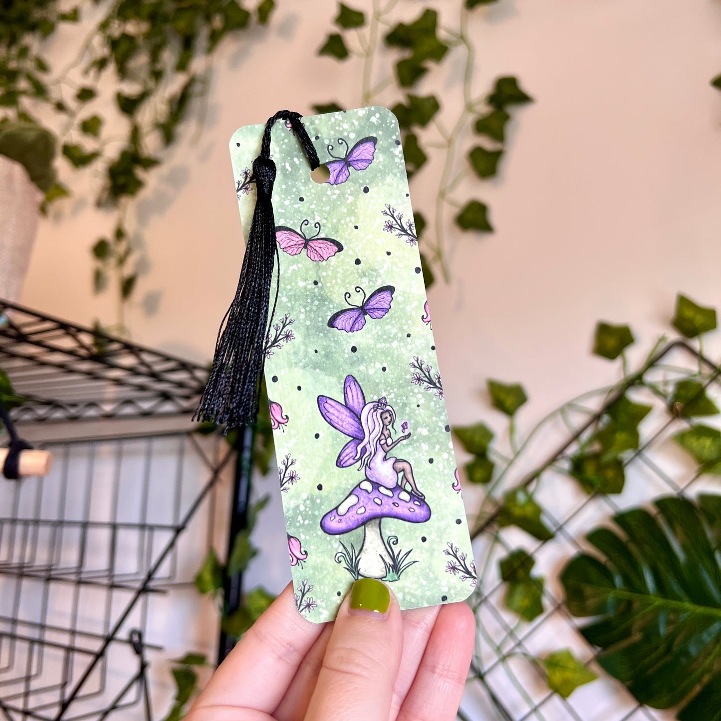 SECOND Purple Mushroom Fairy Bookmark