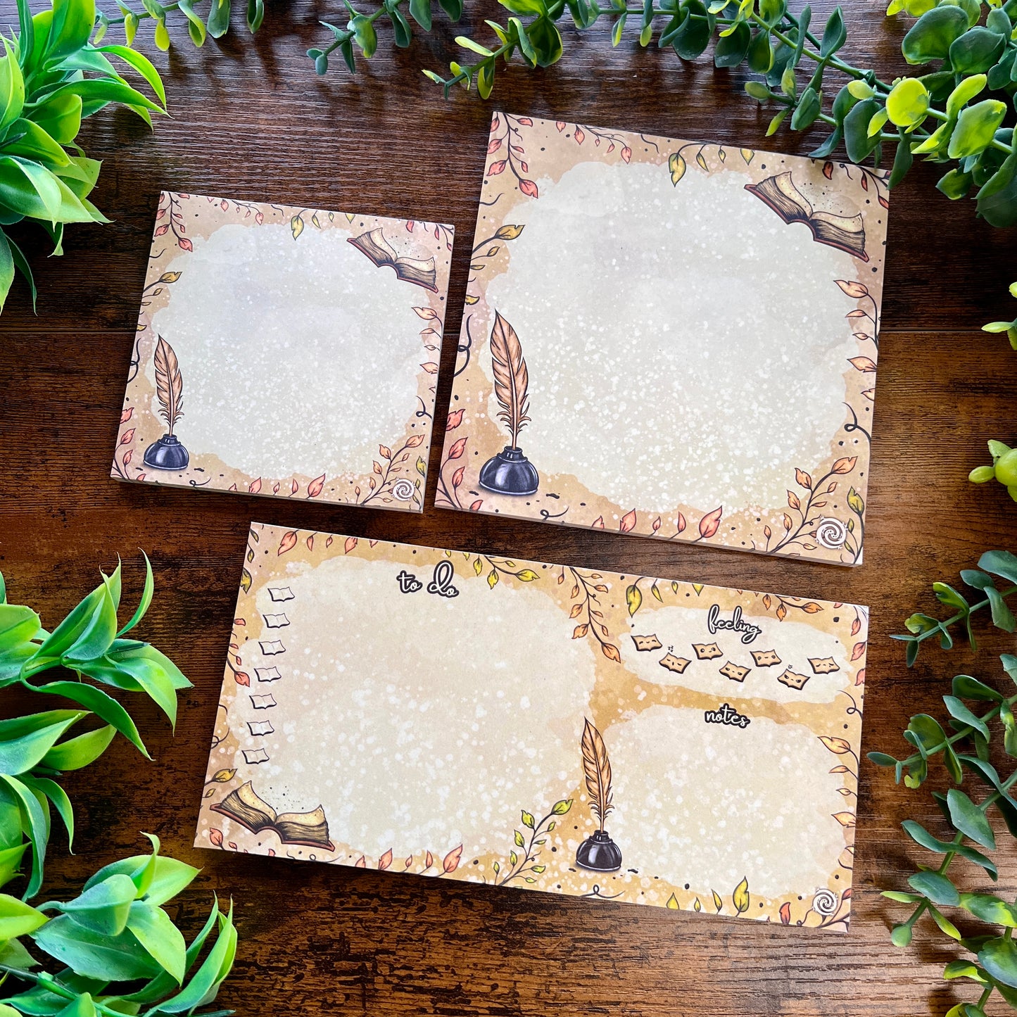 Ink and Quill Notepad Set