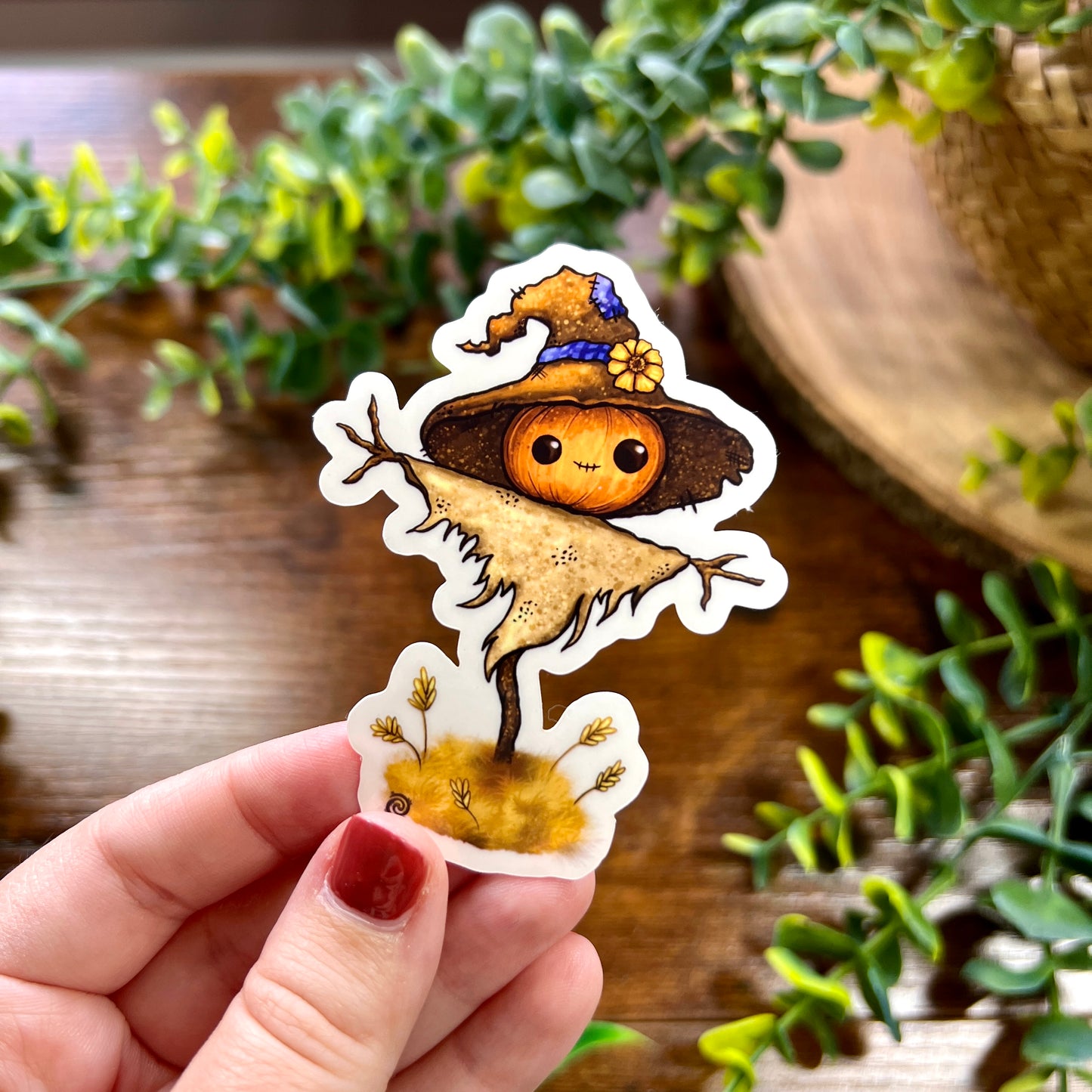 Silly Scarecrow Clear Sticker