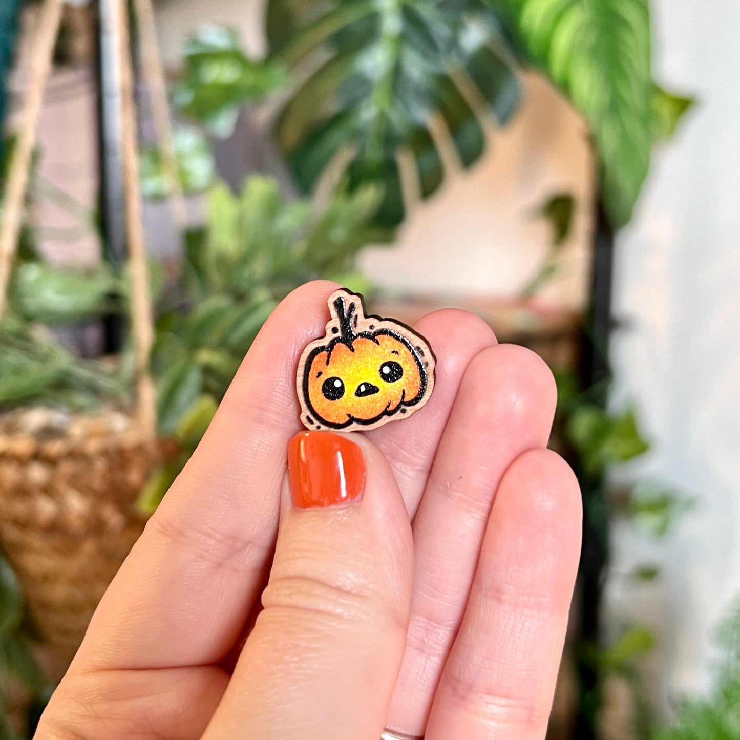 Mini Pumpkin Wooden Pin