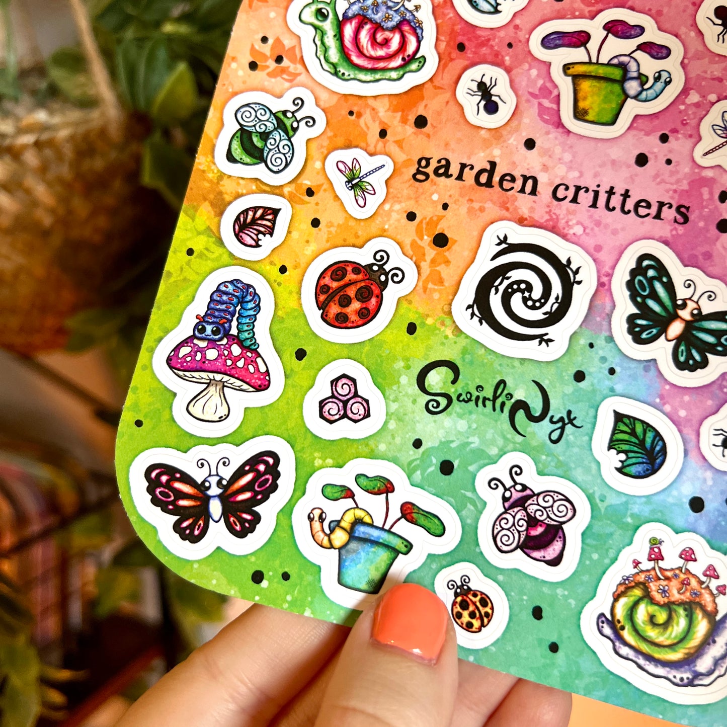 Rainbow Garden Critters Sticker Sheet