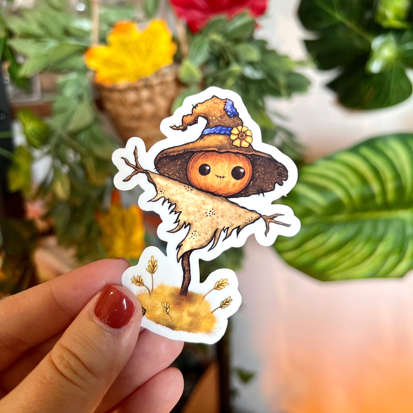 Silly Scarecrow Clear Sticker