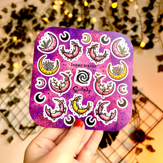 Purple Lunar Leaves Sticker Sheet