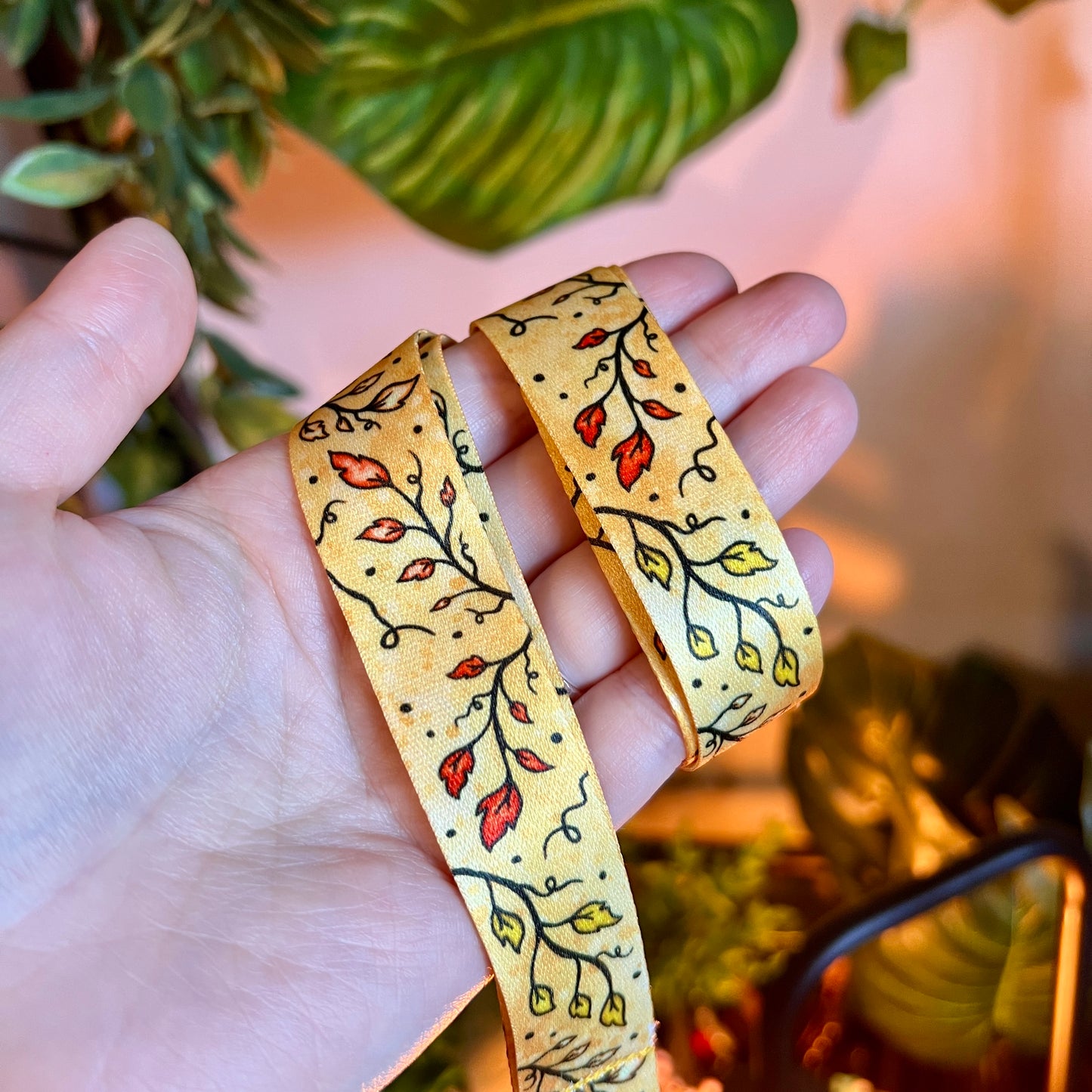 Parchment Leaves Lanyard