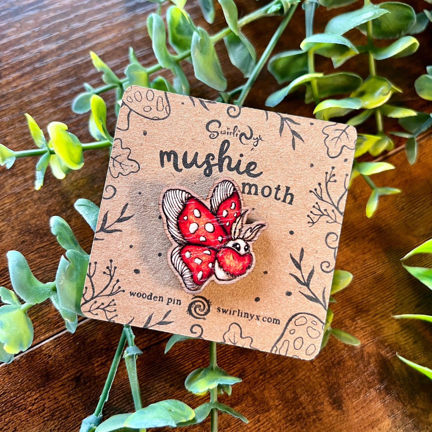 Mushie Moth Wooden Pin