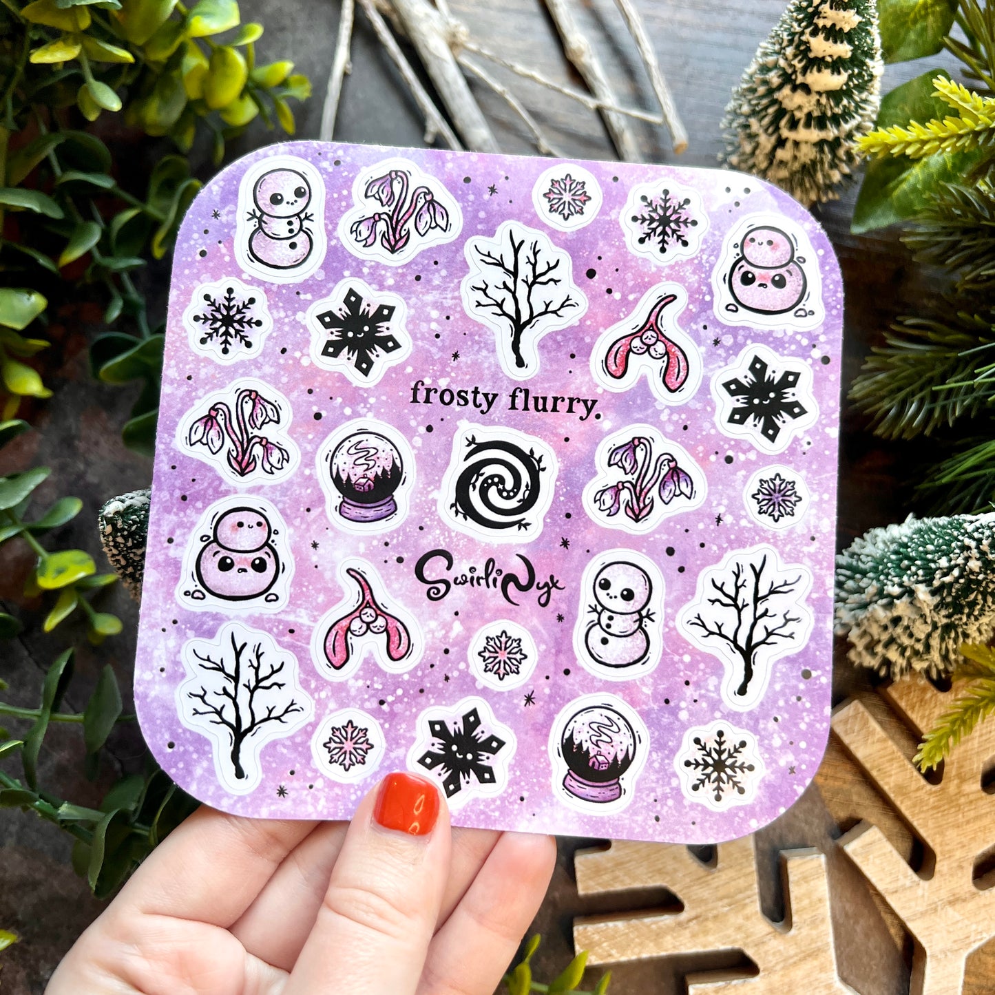 Pink Frosty Flurry Sticker Sheet