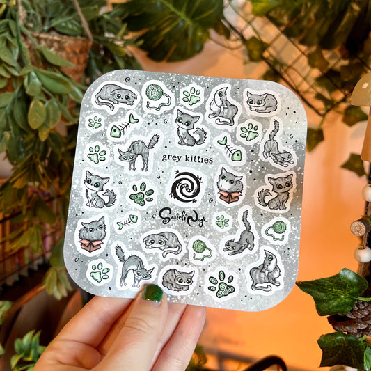 Grey Kitties Sticker Sheet