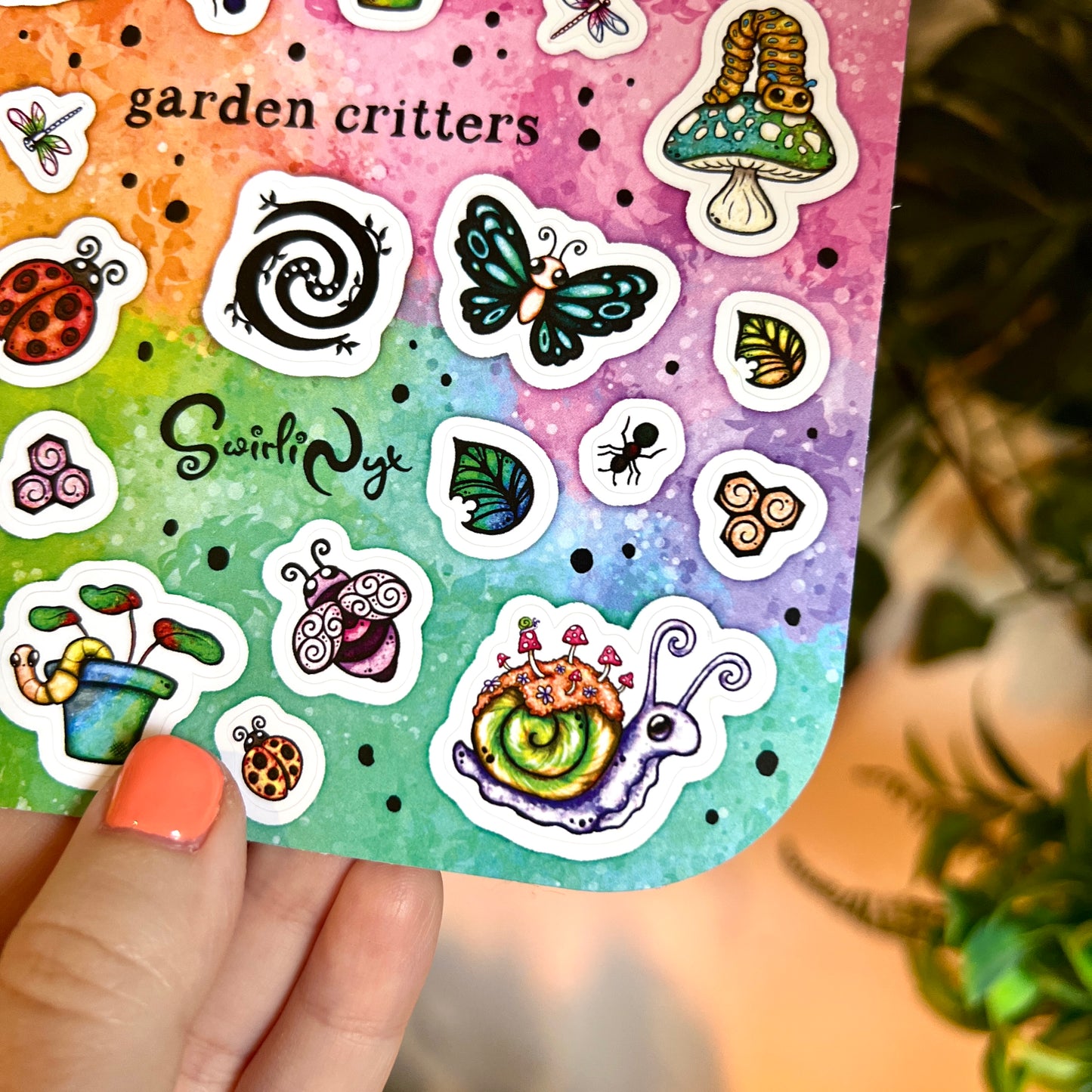 Rainbow Garden Critters Sticker Sheet