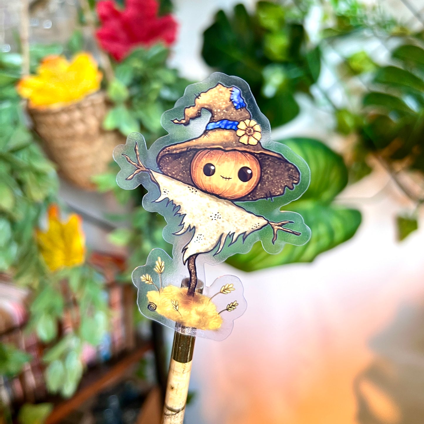 Silly Scarecrow Clear Sticker