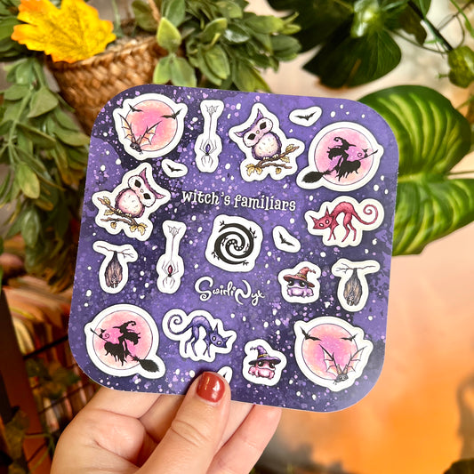 Purple Witch's Familiars Sticker Sheet