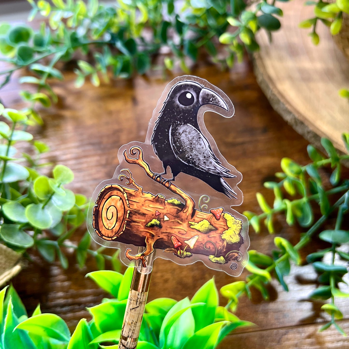 Poe the Crow Clear Sticker
