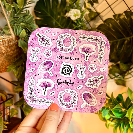 Lilac Soft Sakura Sticker Sheet