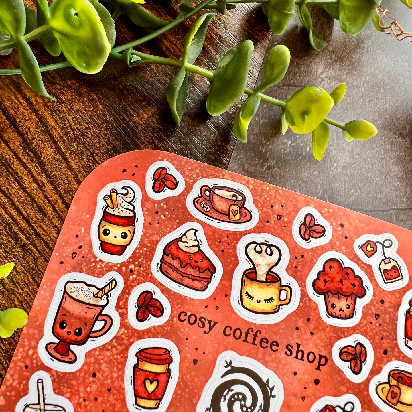 Mocha Cosy Coffee Shop Sticker Sheet