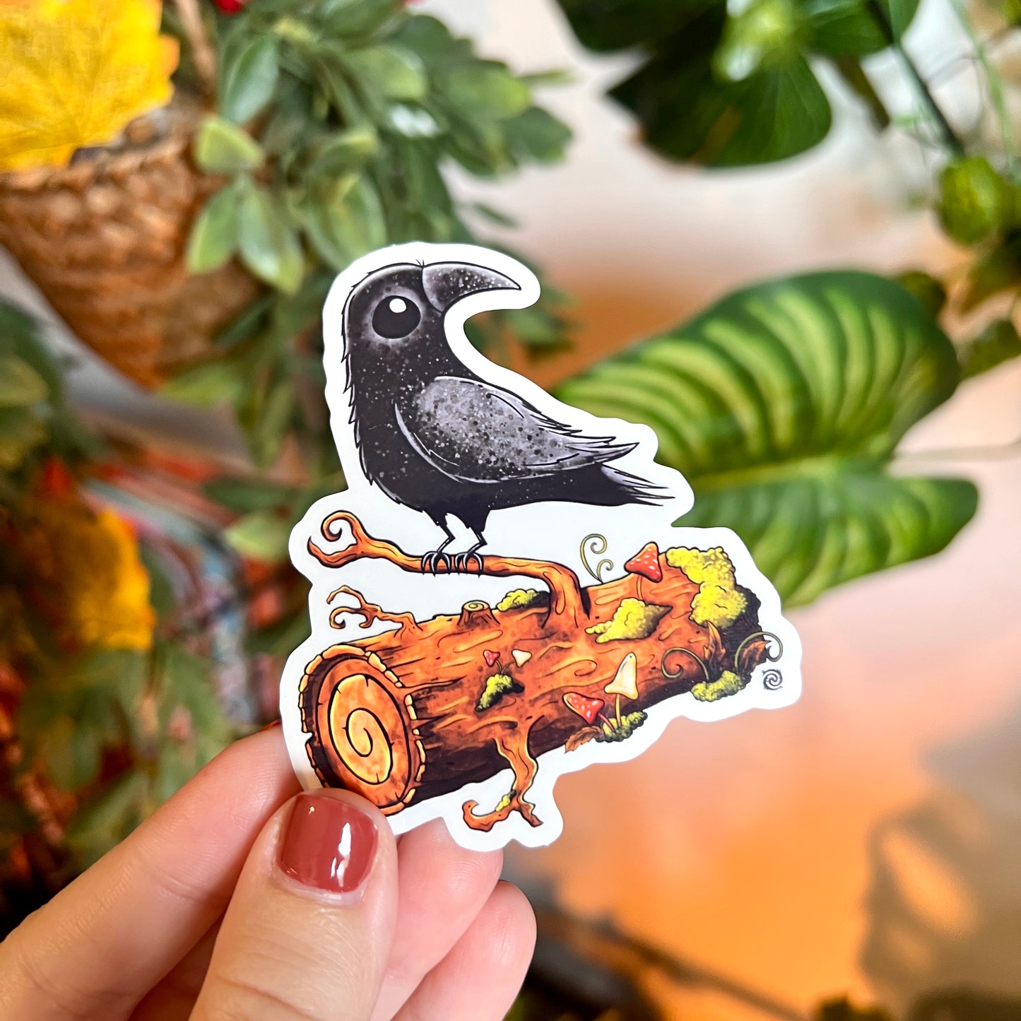 Poe the Crow Clear Sticker