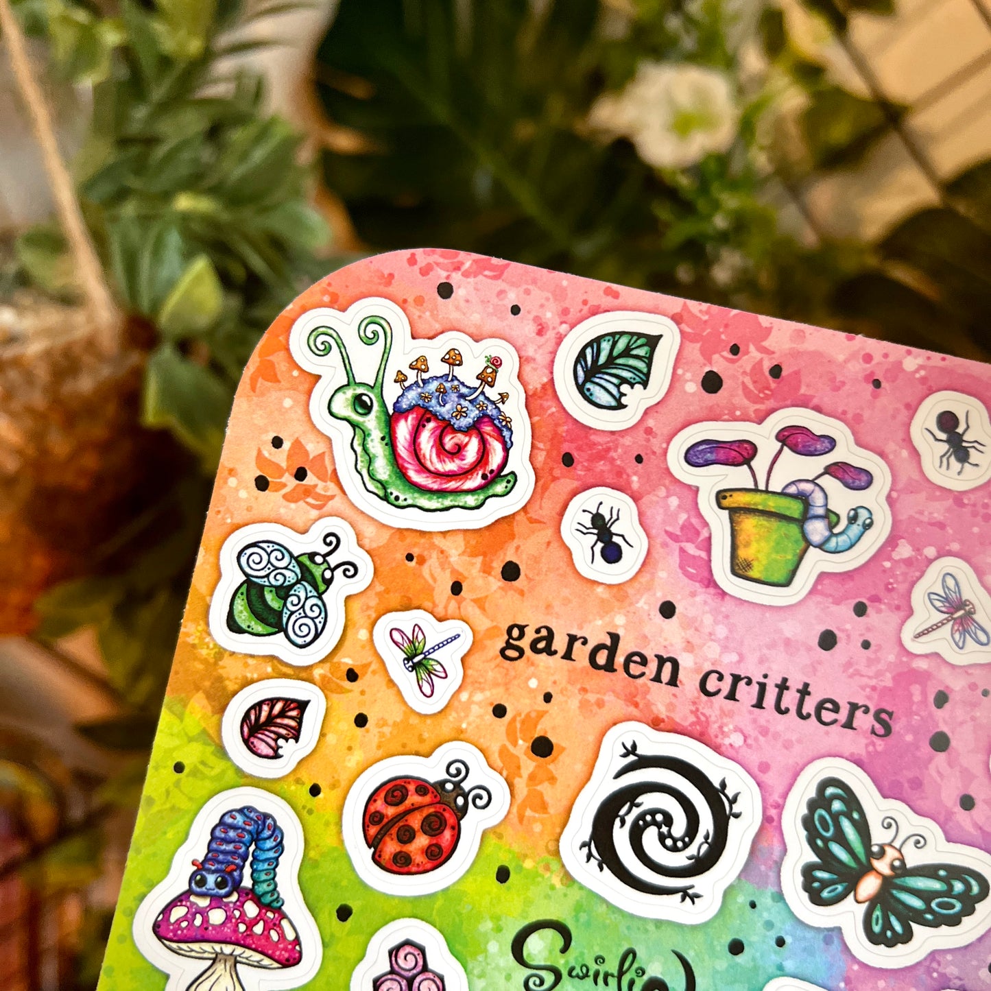 Rainbow Garden Critters Sticker Sheet