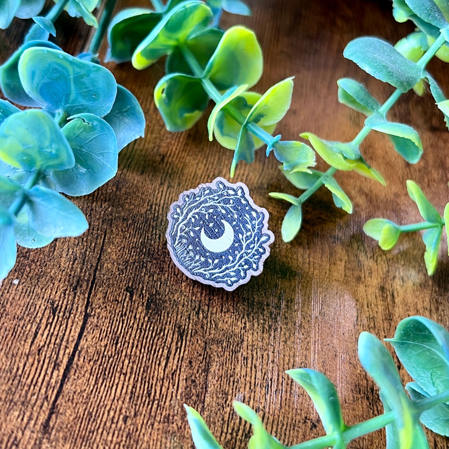 Nature's Moon Wooden Pin