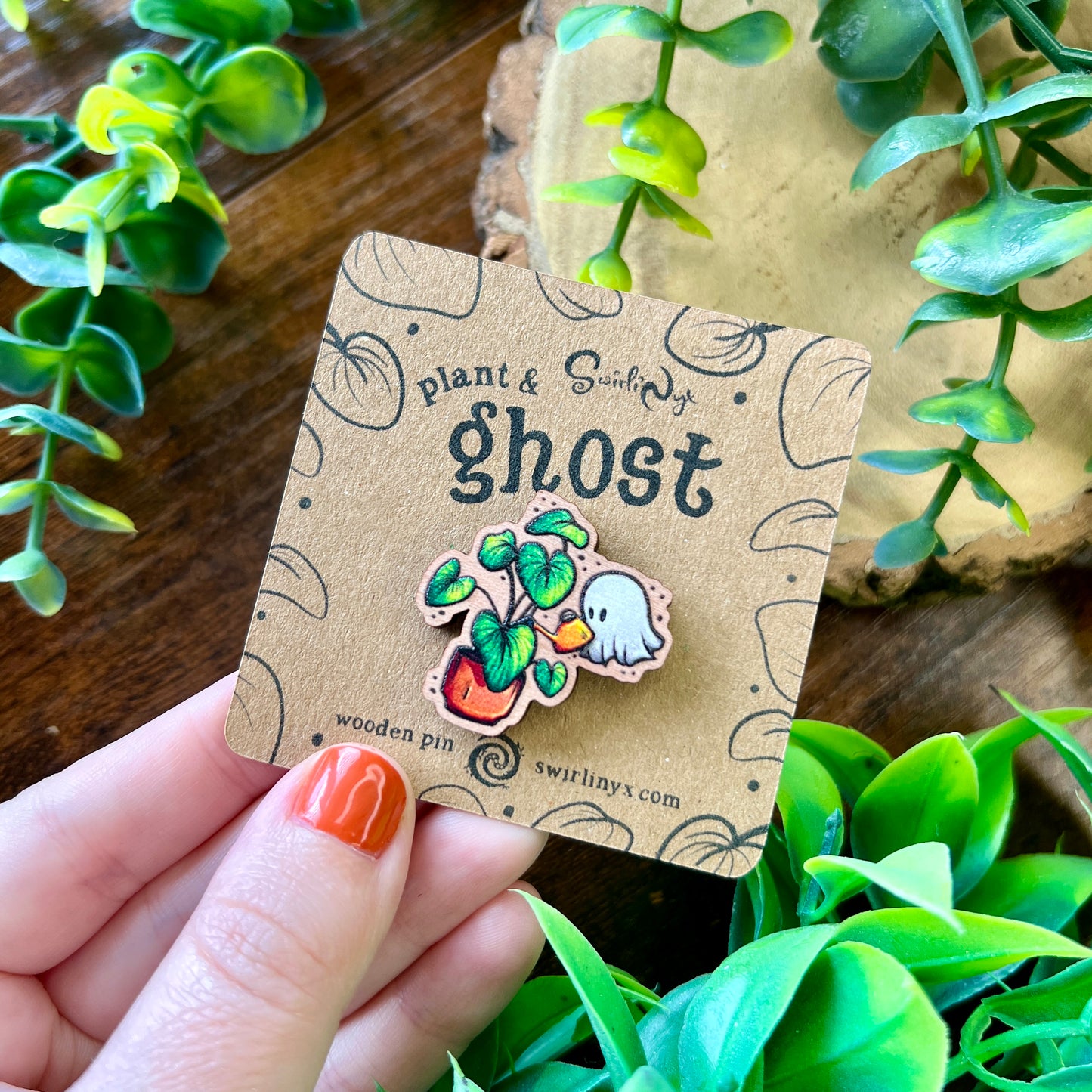Plant Ghost Wooden Pin