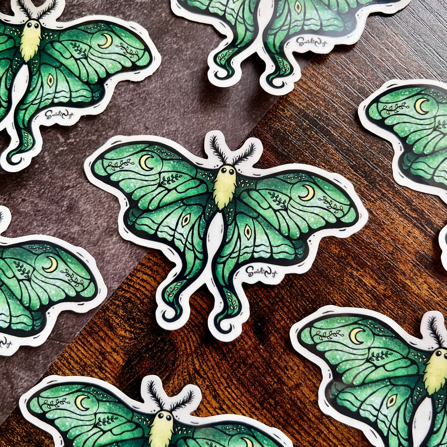 Lunar Moth Clear Sticker