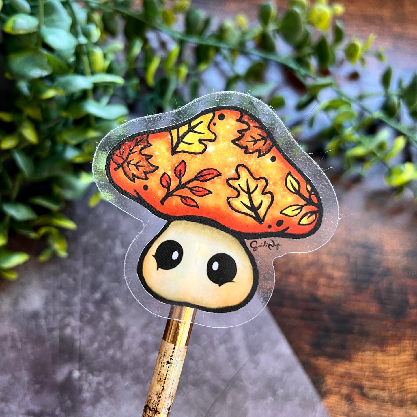 Maple the Mushroom Clear Sticker