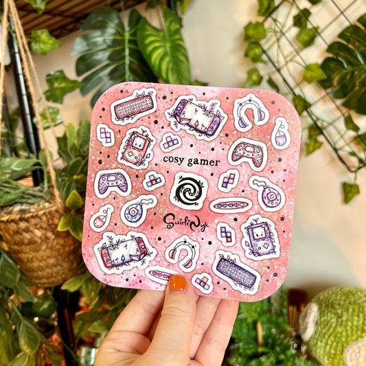 Pink Cosy Gamer Sticker Sheet
