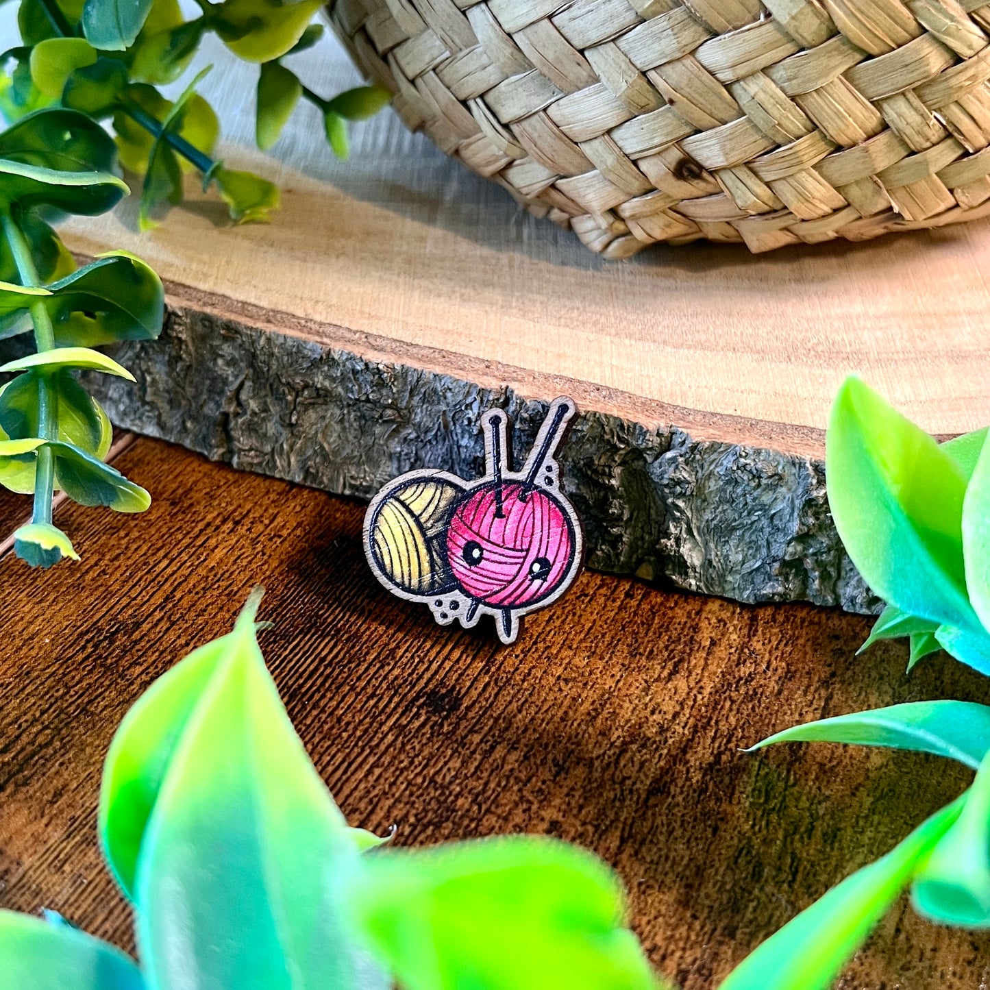 Cosy Yarn Wooden Pin