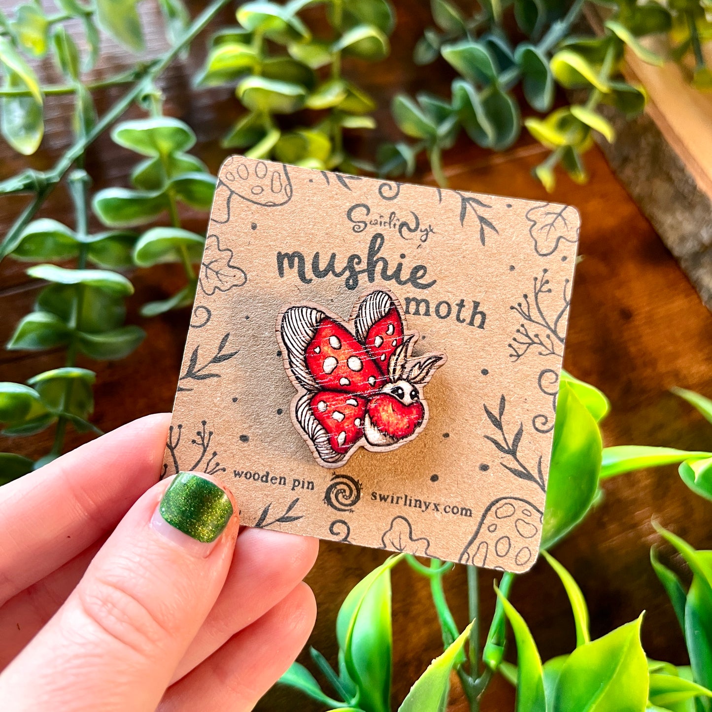 Mushie Moth Wooden Pin