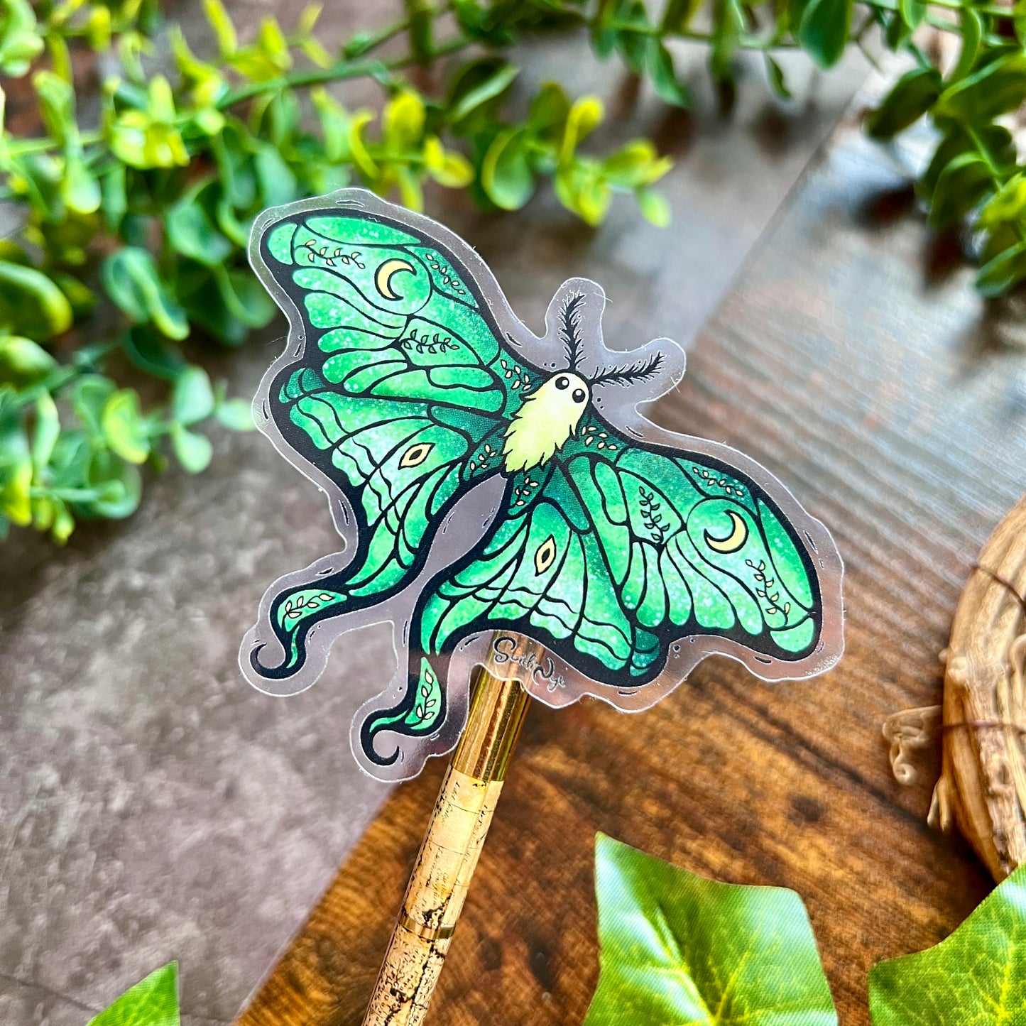 Lunar Moth Clear Sticker