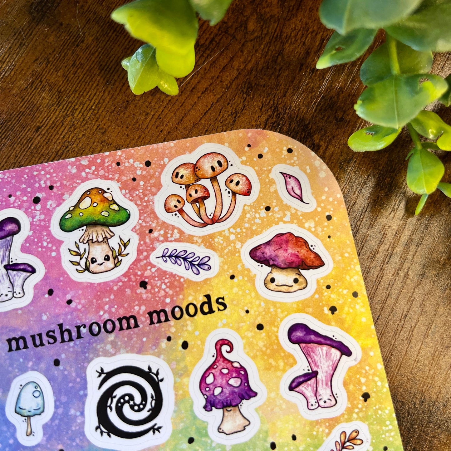 Rainbow Mushroom Moods Sticker Sheet