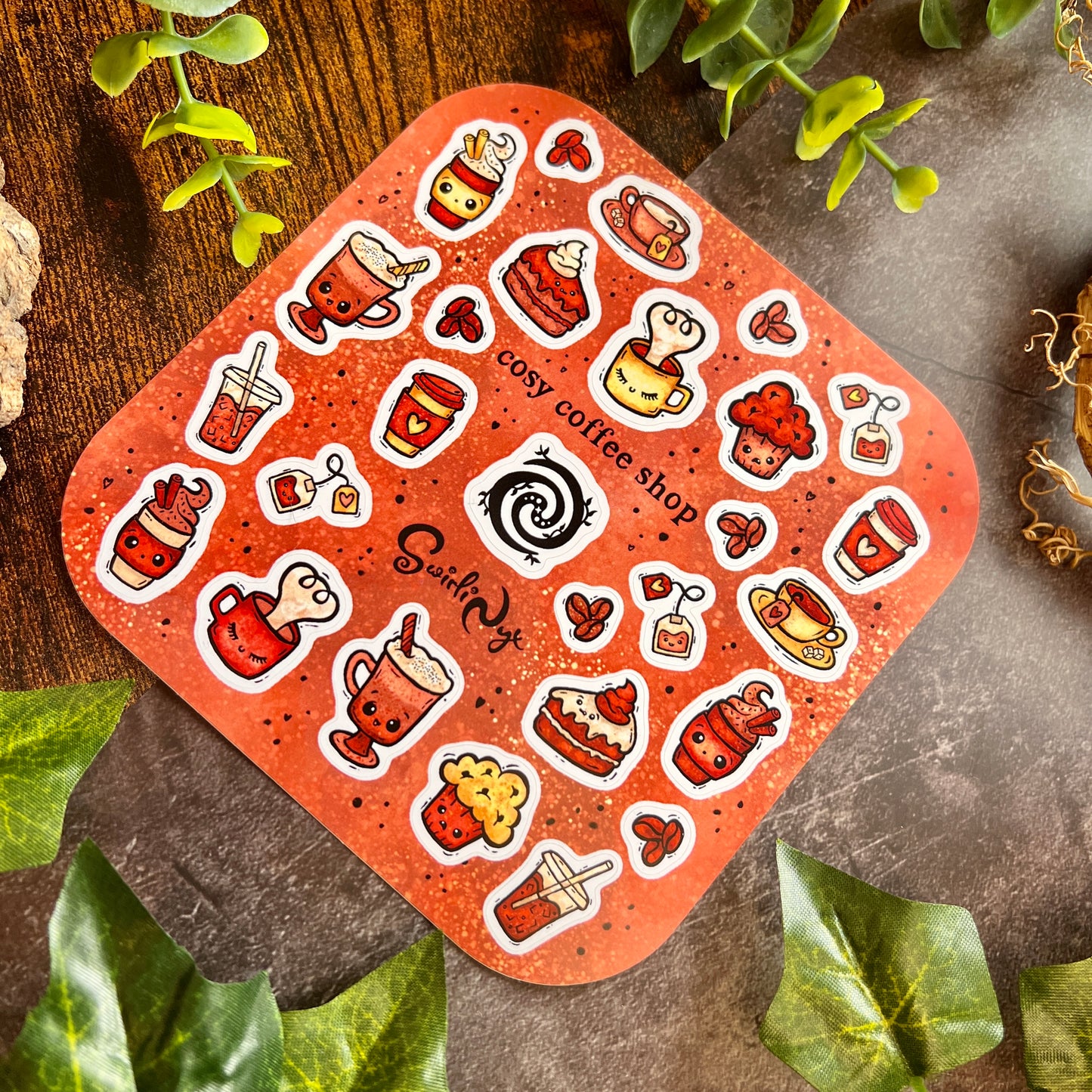 Mocha Cosy Coffee Shop Sticker Sheet