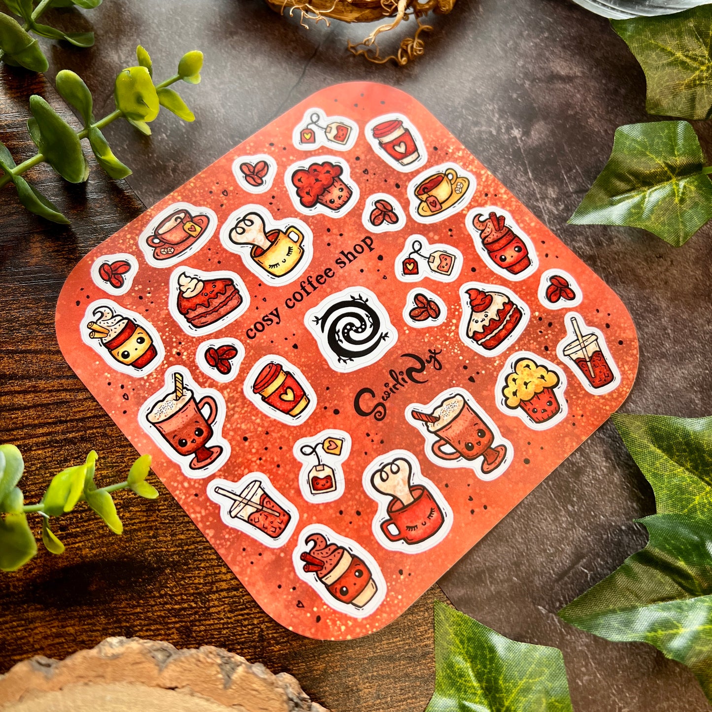 Mocha Cosy Coffee Shop Sticker Sheet