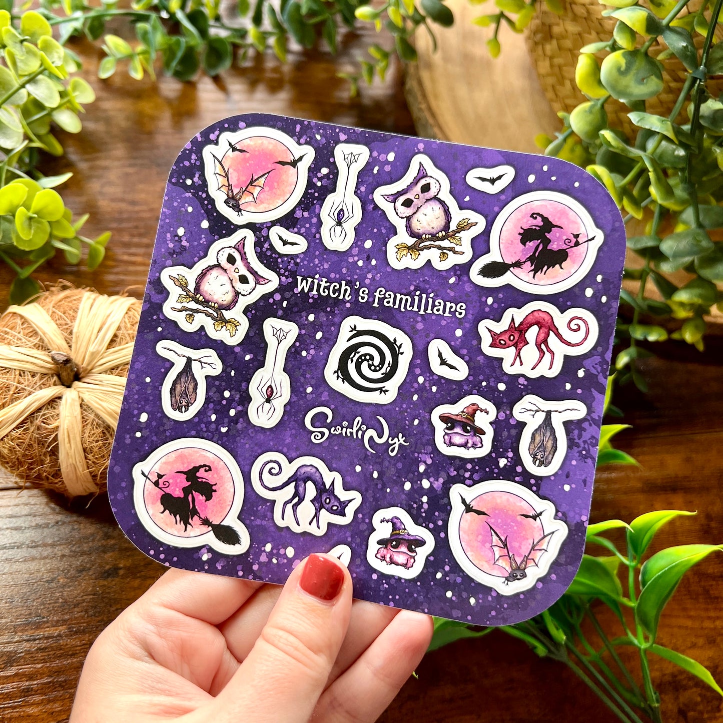 Purple Witch's Familiars Sticker Sheet