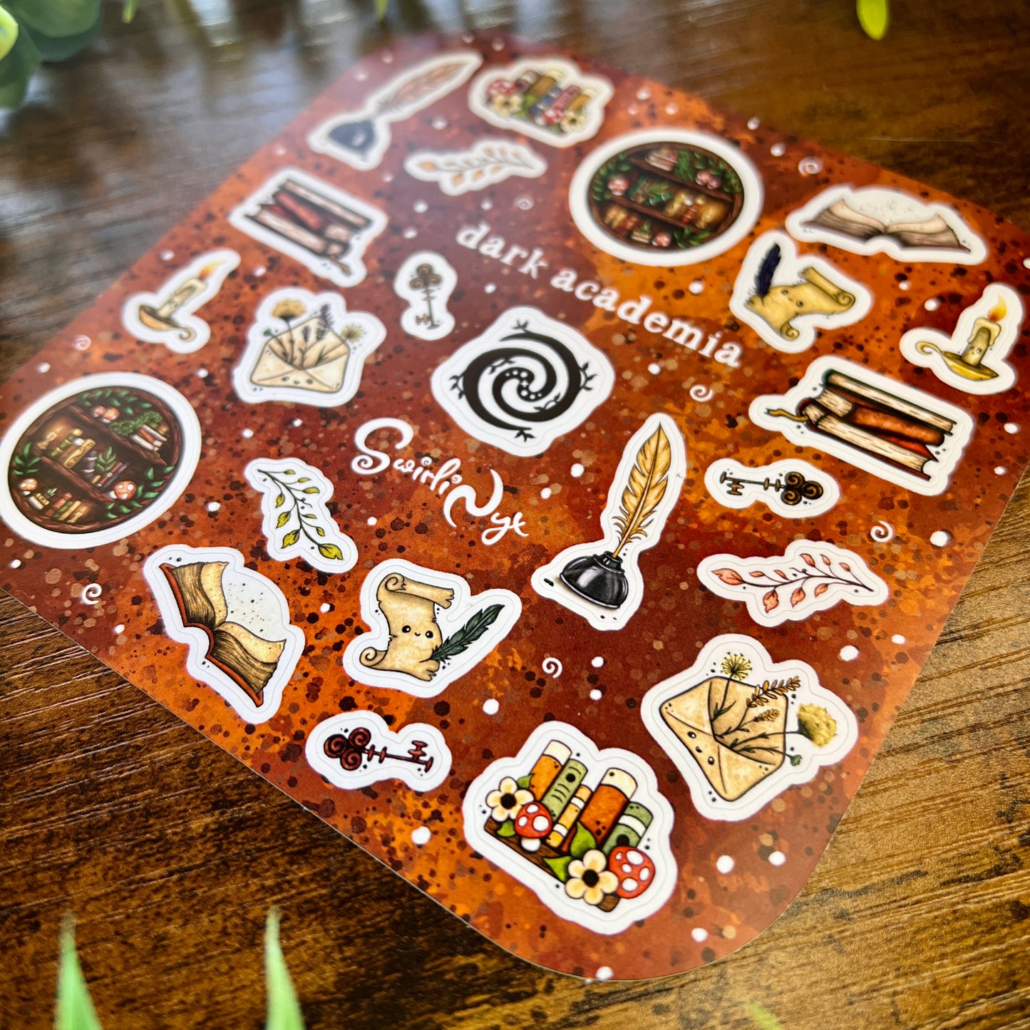 Brown Dark Academia Sticker Sheet