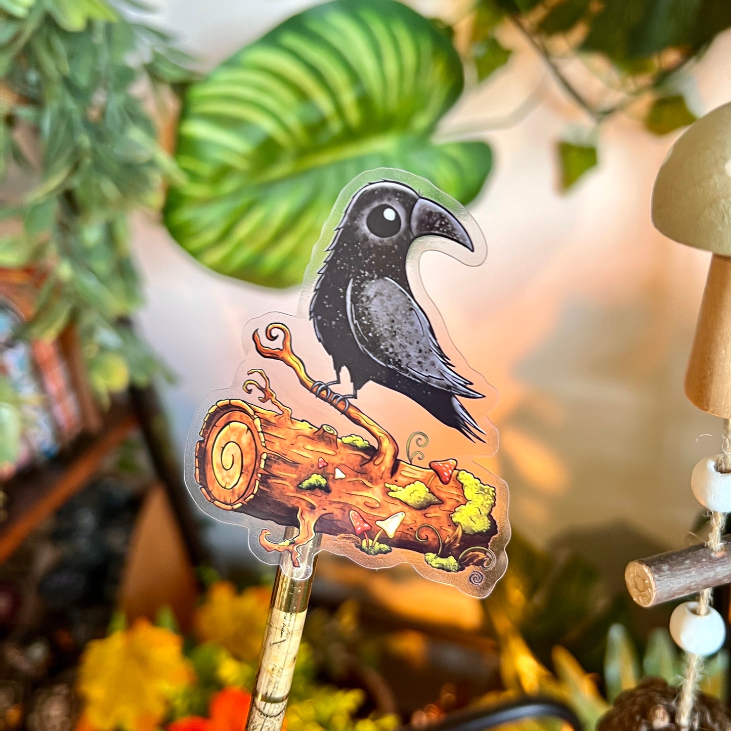 Poe the Crow Clear Sticker