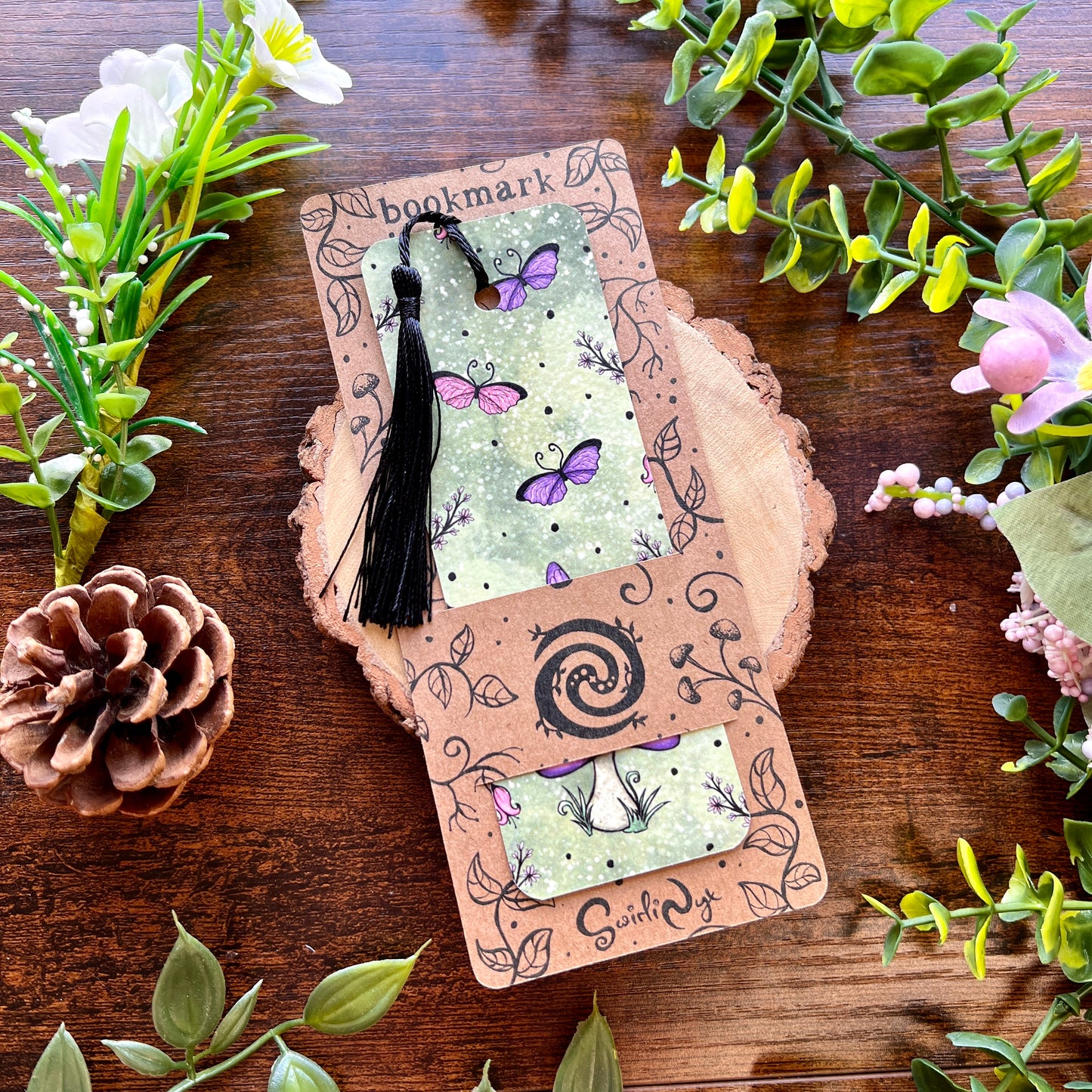 SECOND Purple Mushroom Fairy Bookmark