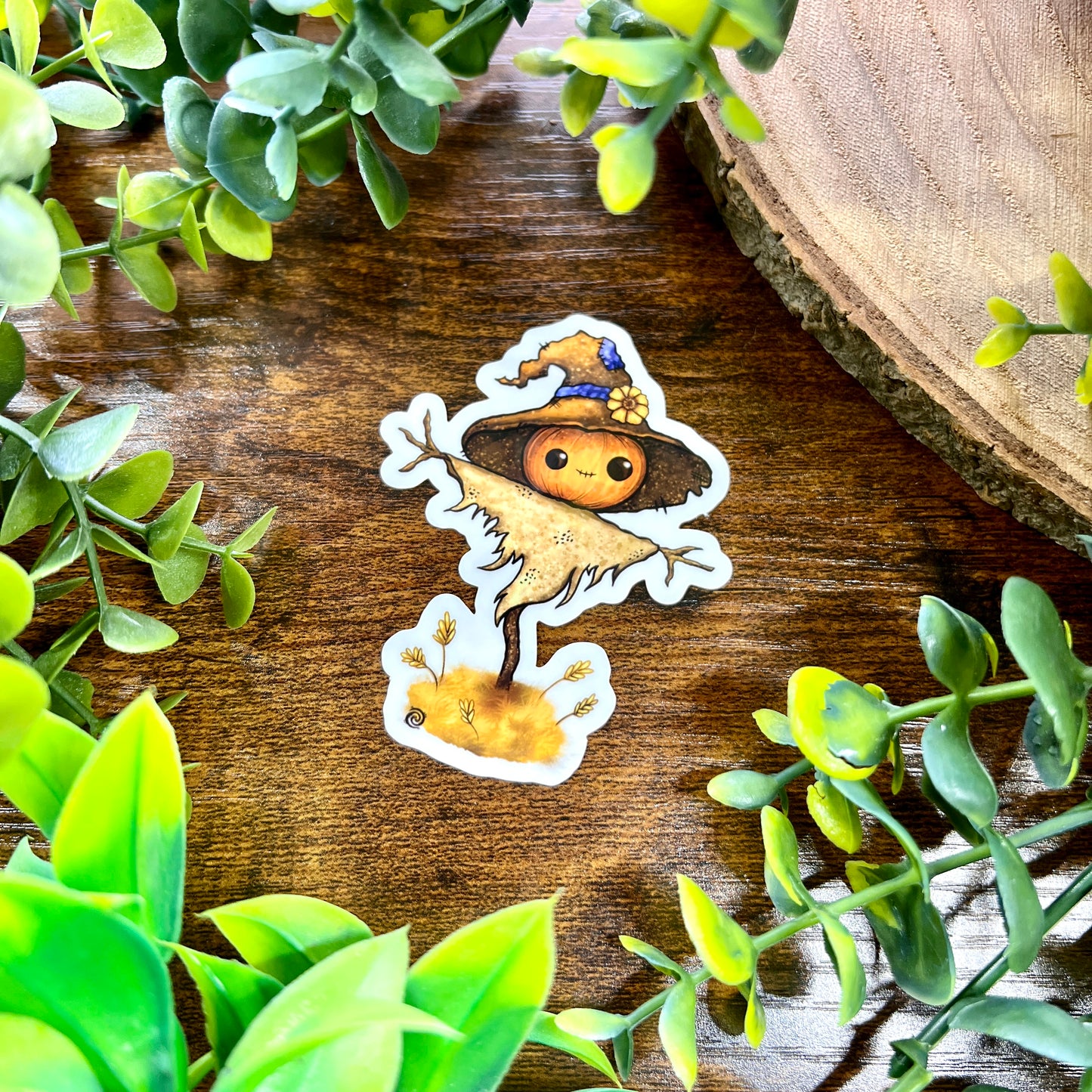 Silly Scarecrow Clear Sticker