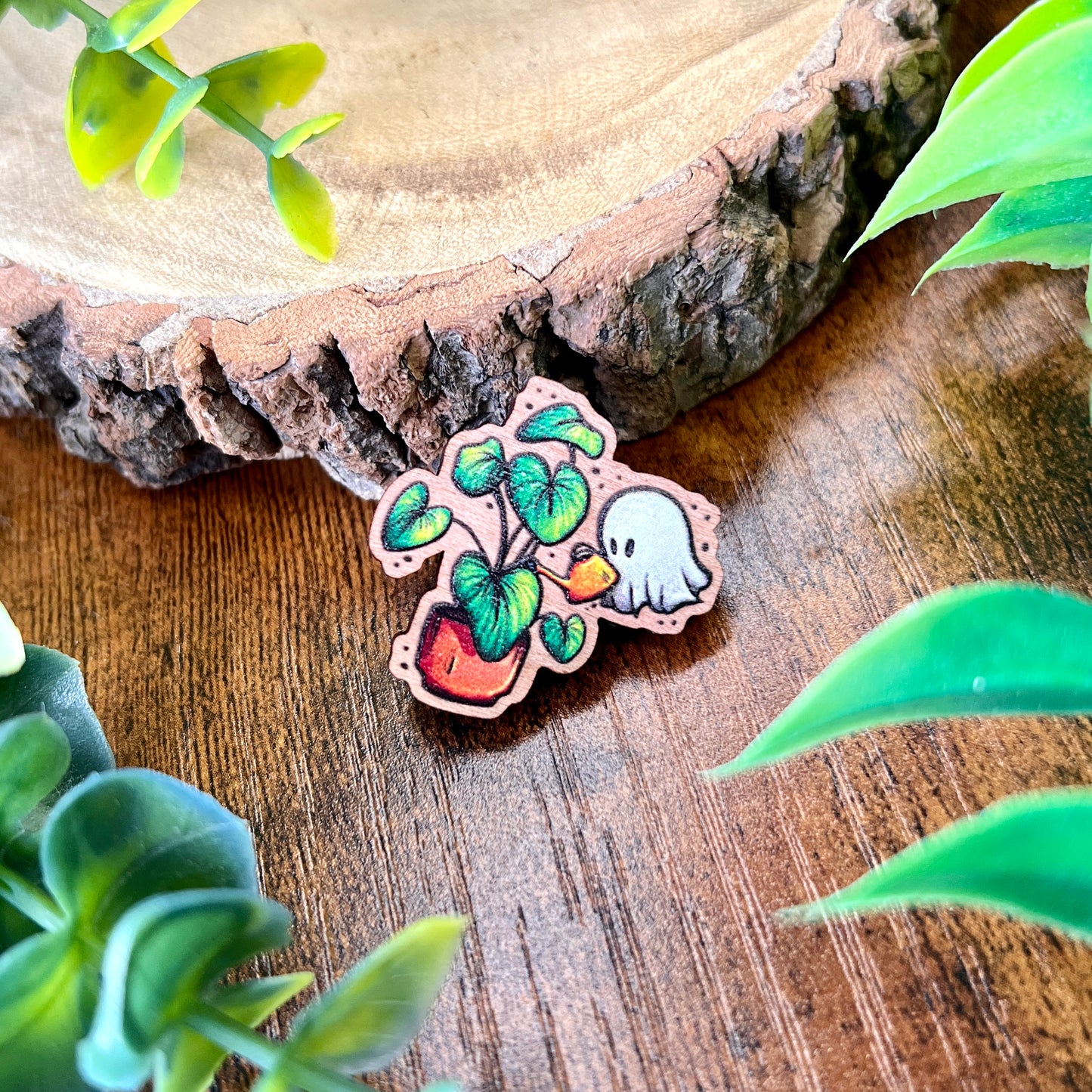 Plant Ghost Wooden Pin