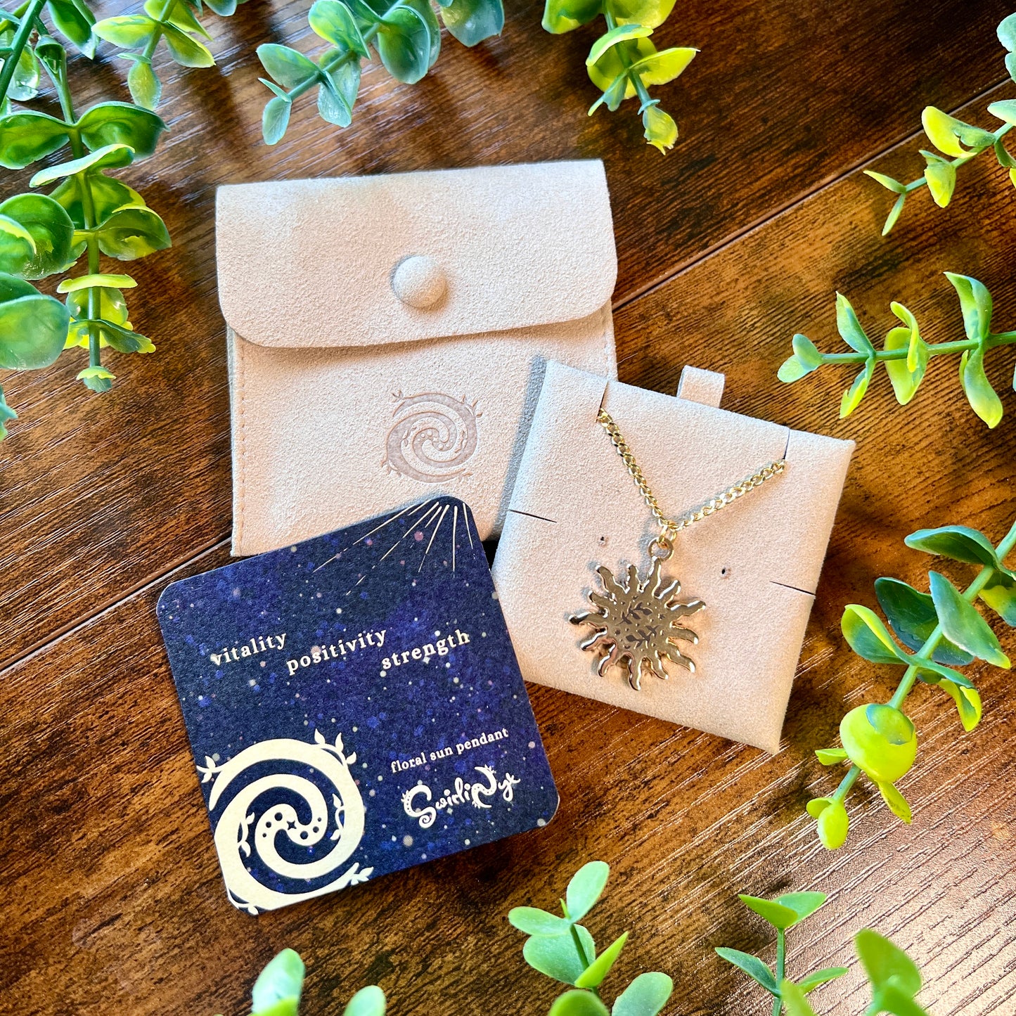 Floral Sun Pendant Enamel Necklace