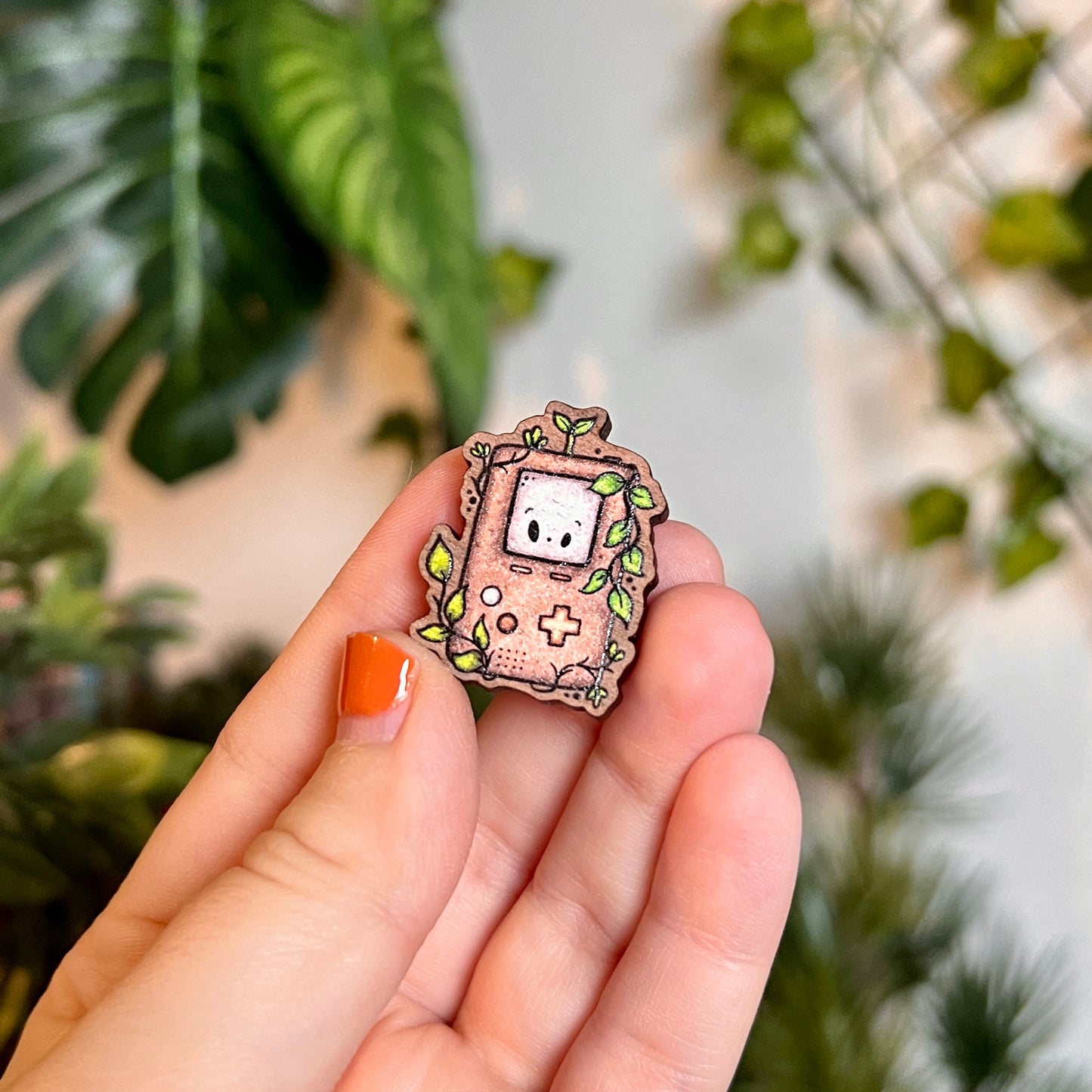 Cosy Retro Gamer Wooden Pin