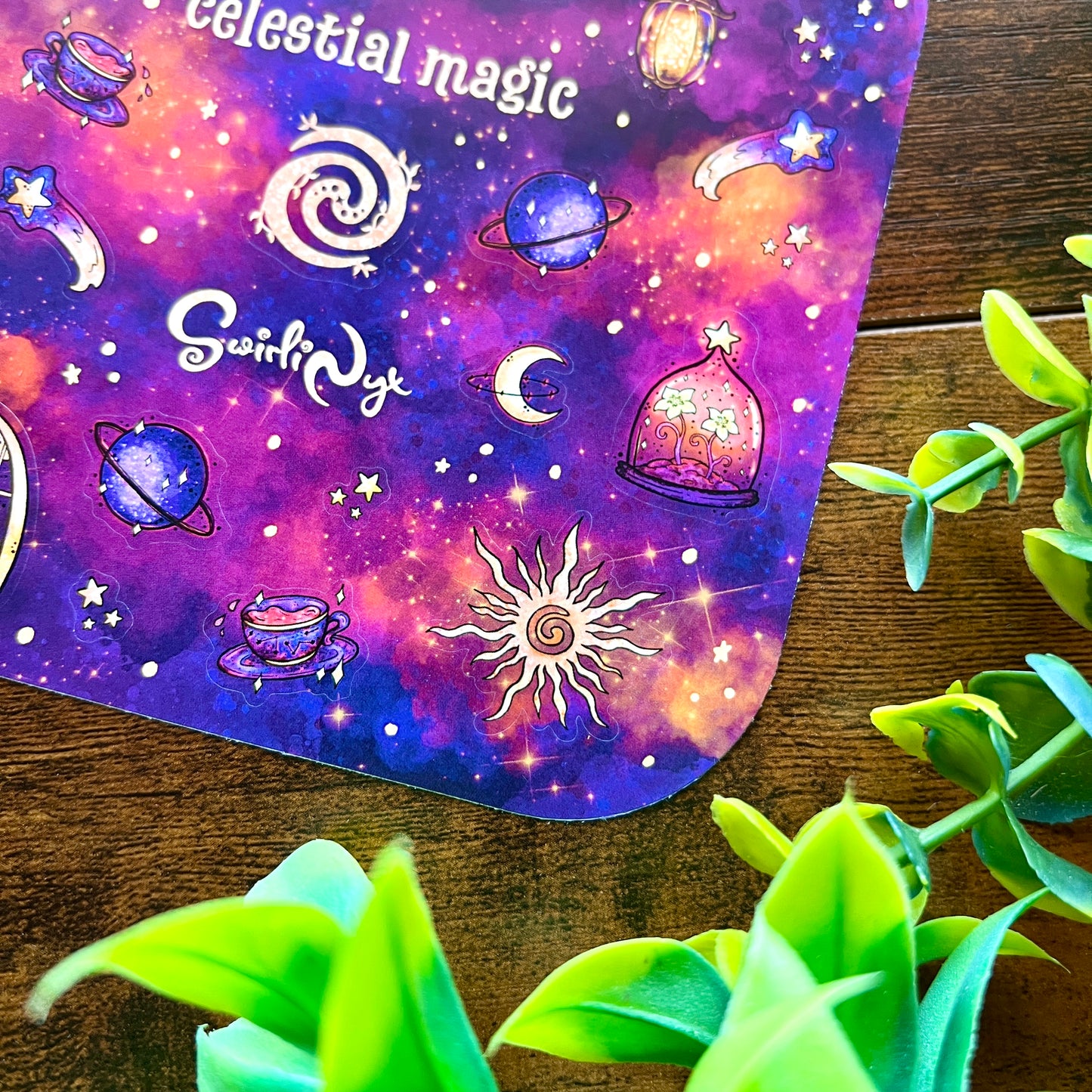 Celestial Magic Purple Sticker Sheet
