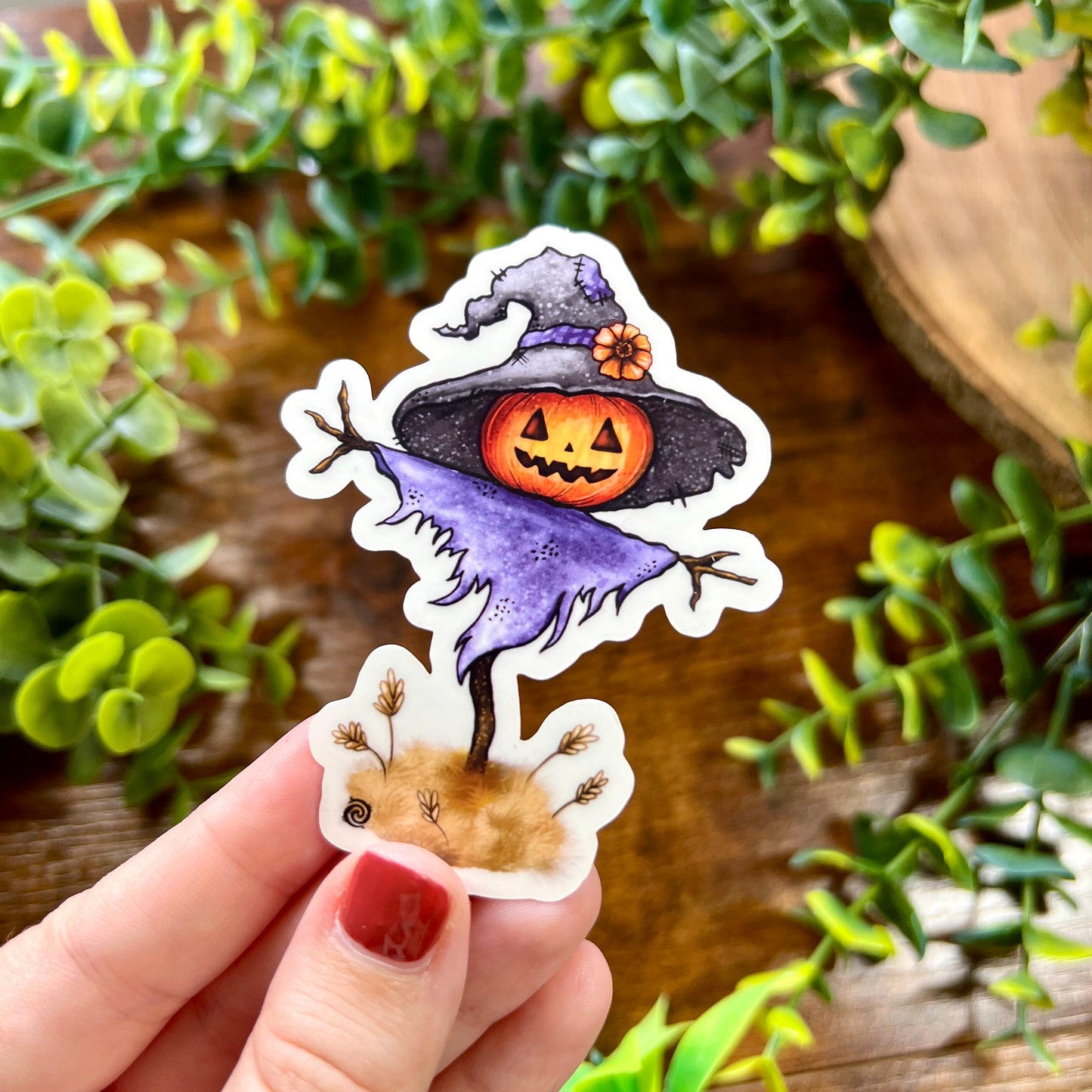 Spooky Scarecrow Clear Sticker