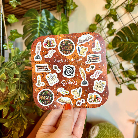 Brown Dark Academia Sticker Sheet