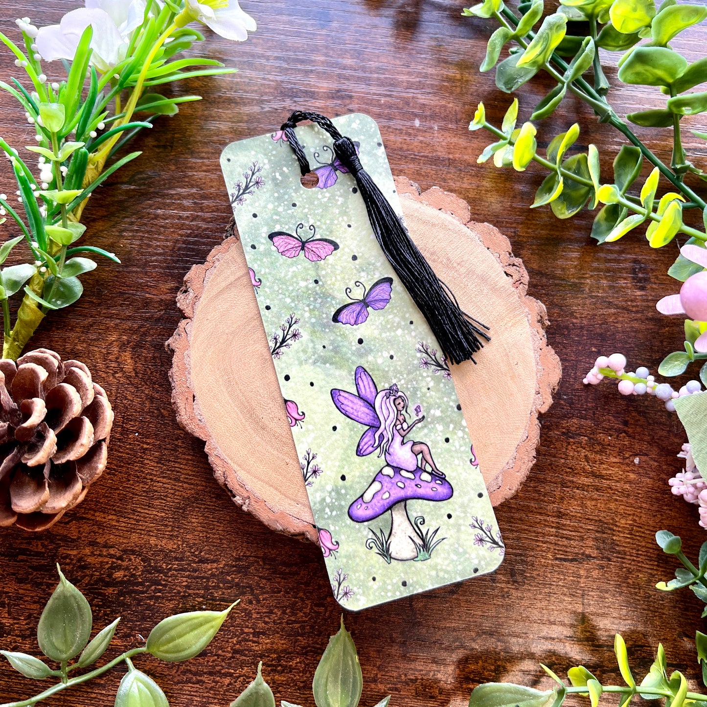 SECOND Purple Mushroom Fairy Bookmark