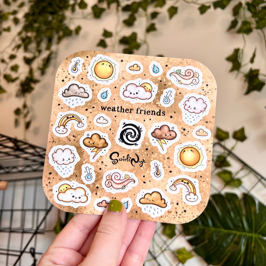 Sepia Weather Friends Sticker Sheet