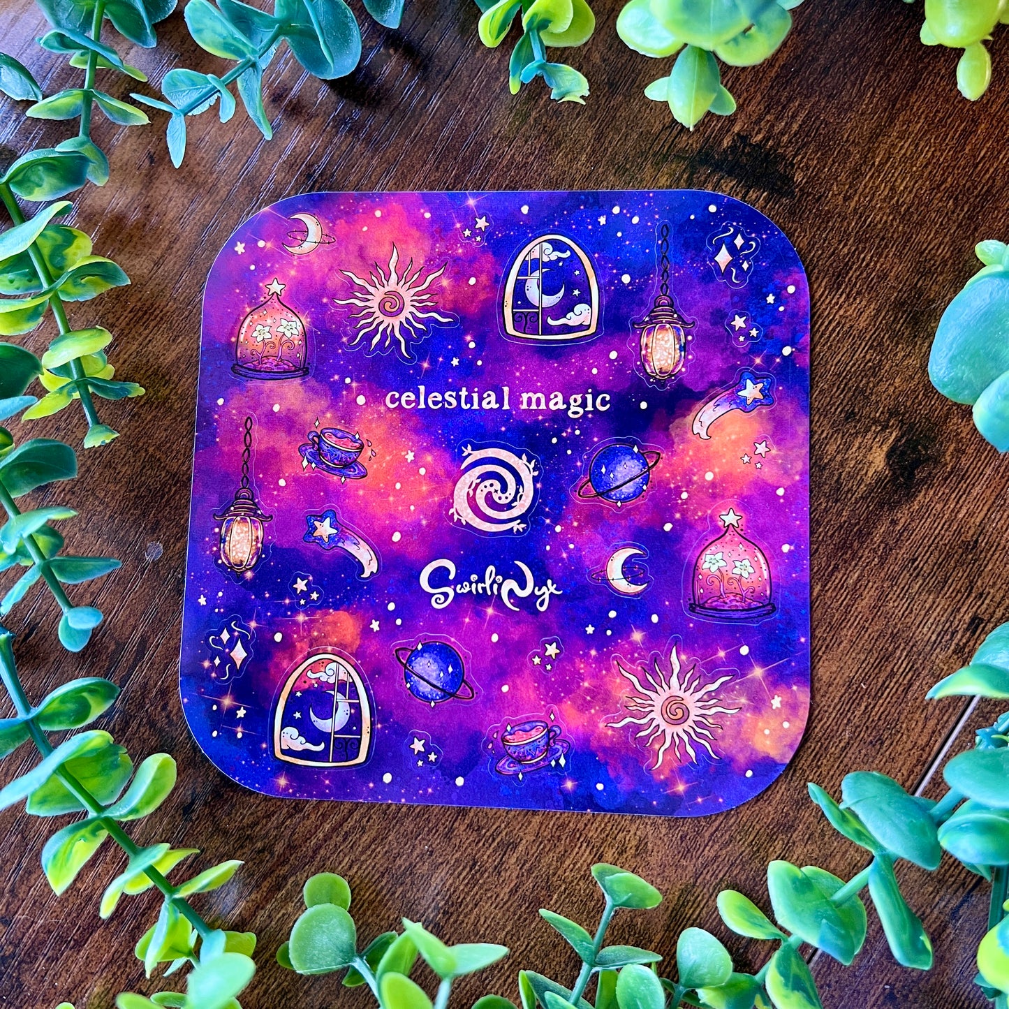 Purple Celestial Magic Sticker Sheet