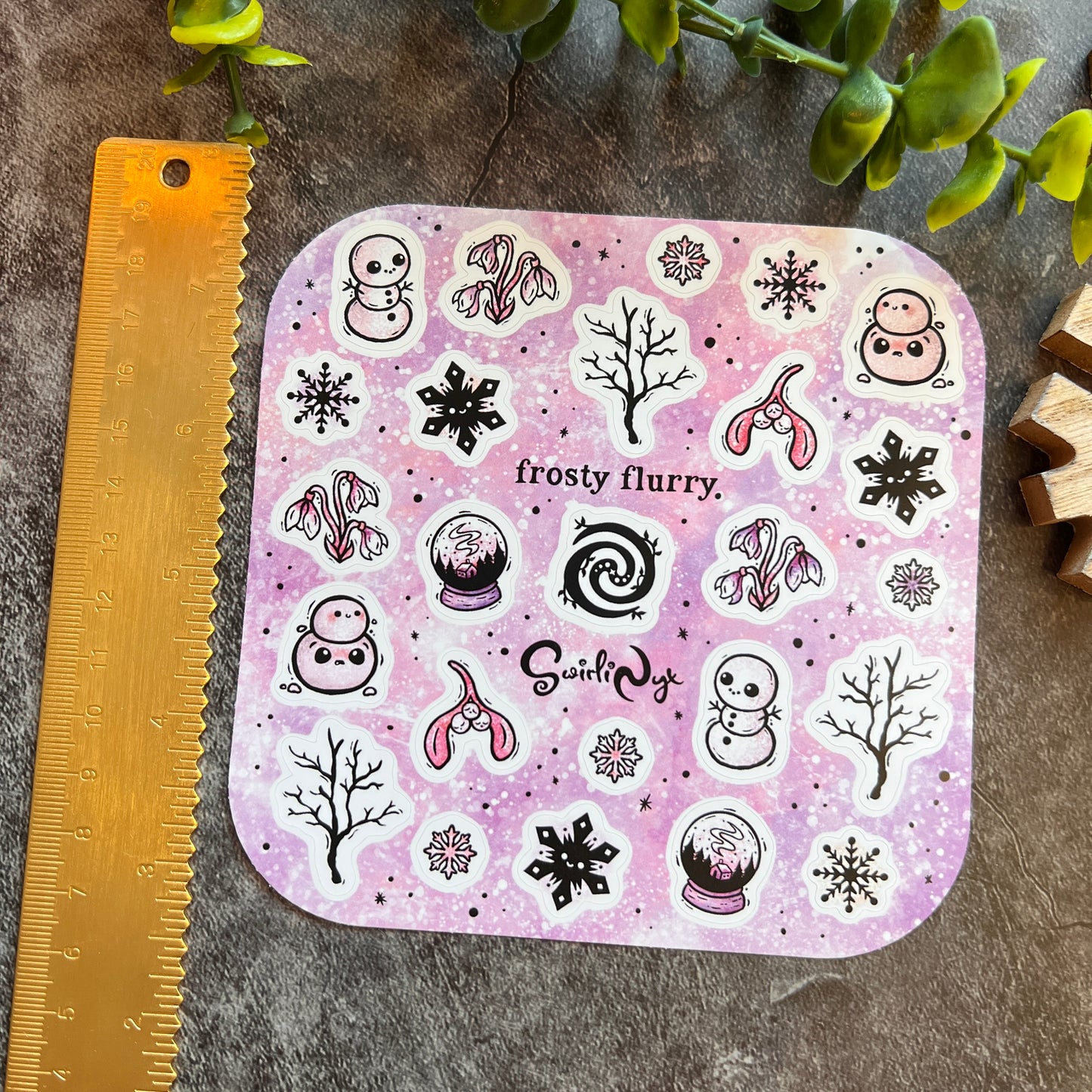 Pink Frosty Flurry Sticker Sheet