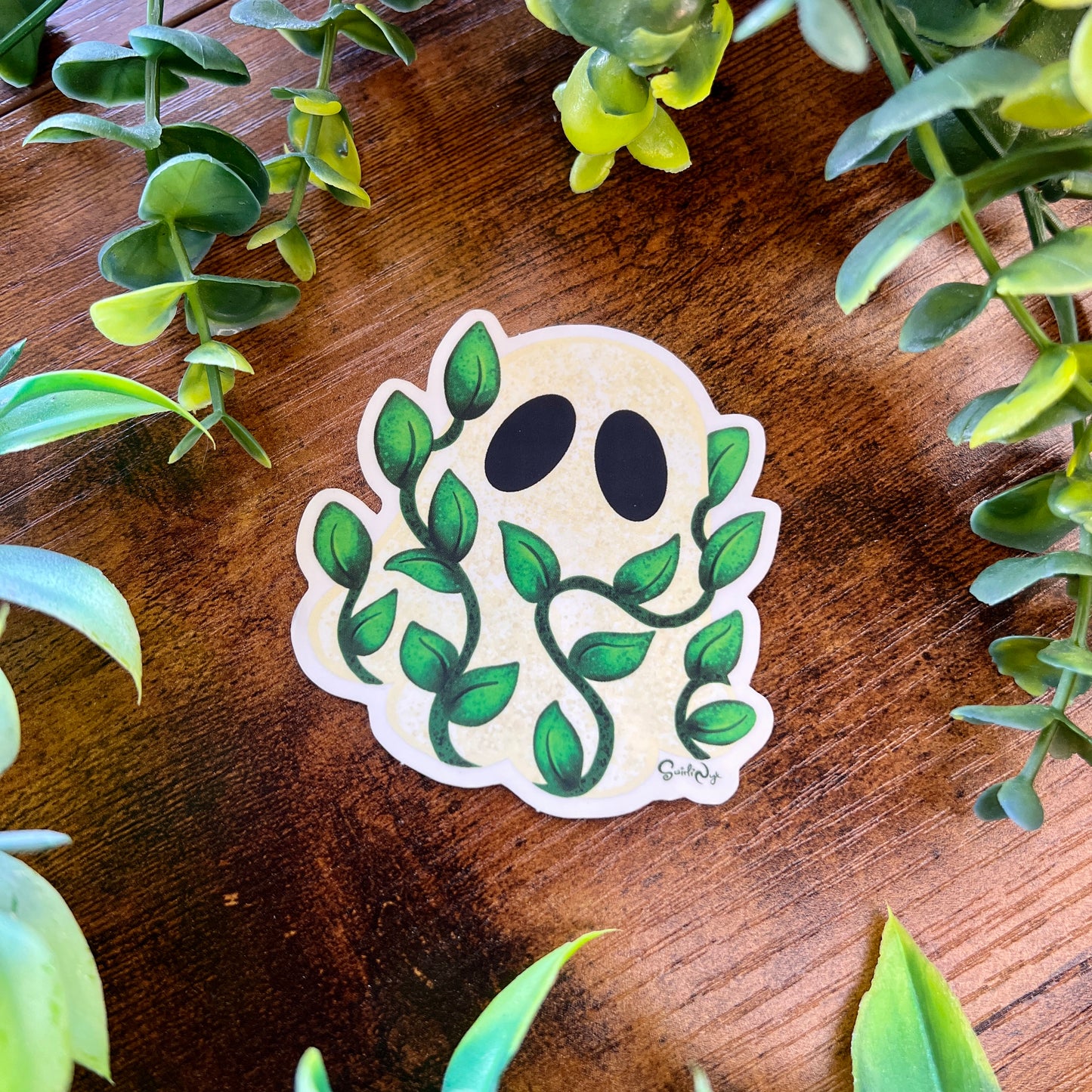 Leafy Ghost Clear Sticker